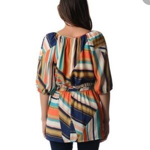 Christine V Belted Button-Front
Top,  short sleeve tunic Women's, Size:smal